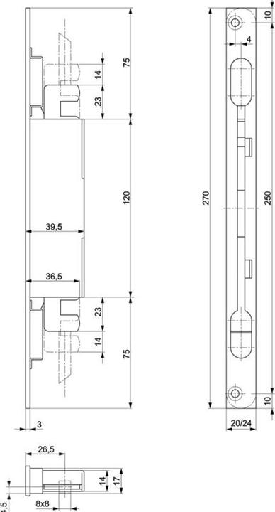 Actual product image MSL Inlet lever edge latch 1808 (1 pcs.)