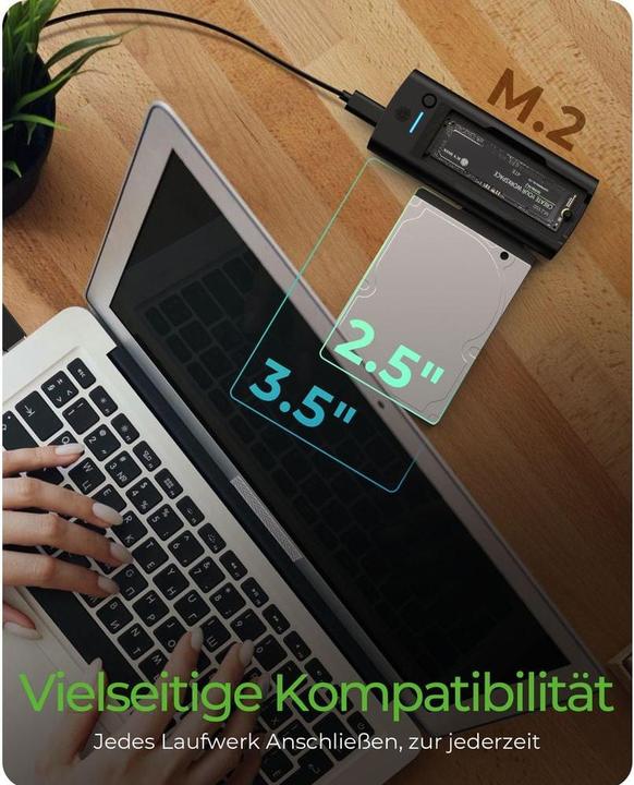 Actual product image Icy Box DockingStation for NVMe M.2 SSD & SATA drives IB-180MS-C31