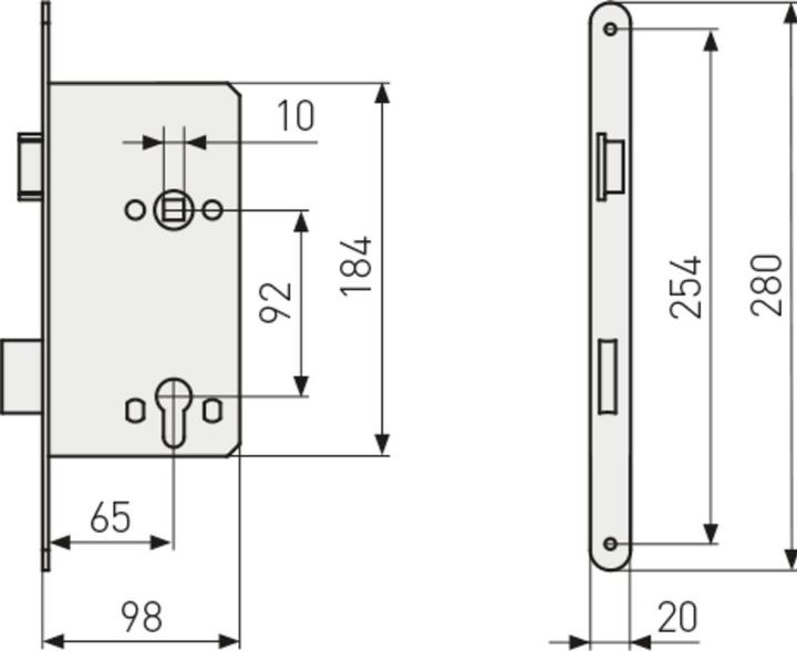 Productafbeelding Abus Insteekslot rechts goud ESHT PZ R G 65/92/20 mm sponning (Insteekslot)