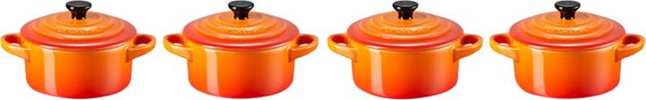Image du produit Le Creuset Mini-Cocotte set de 4 "rouge four" 0,2 litre (10 cm, Cocotte + faitout, Céramique)