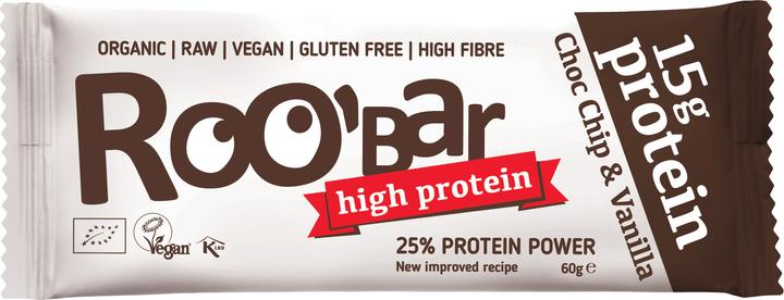 Image du produit Roobar Barre protéinée Choc Chip & Vanilla Bio (Vanille, Chocolate, 1 pcs, 60 g)