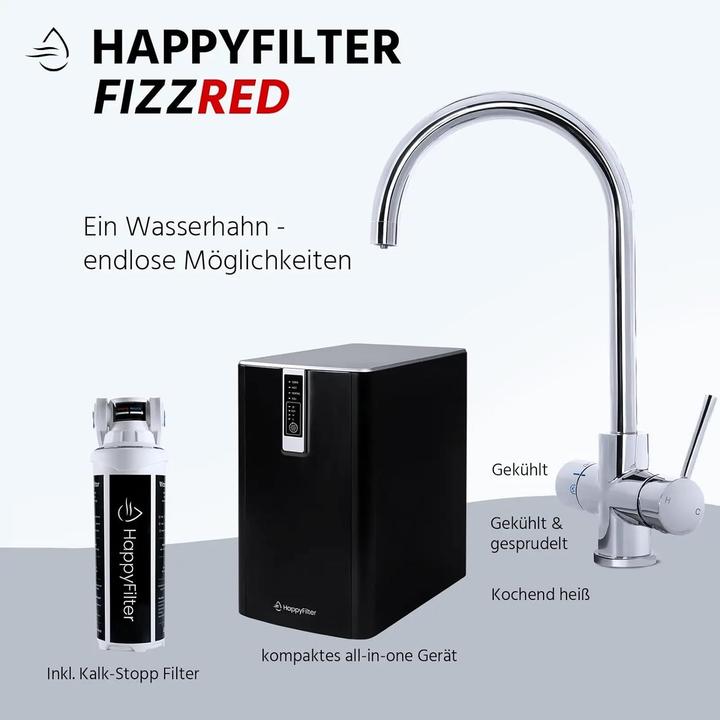 Produktbild HappyFilter 3in1 Wassersprudler mit Touch Wasserhahn