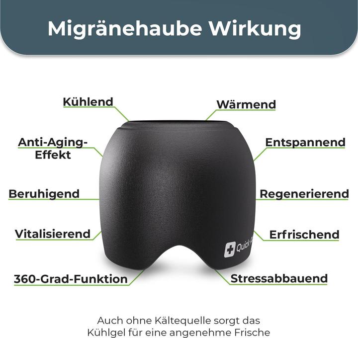 Produktbild Quick Aid Kopfschmerz- und Migränehaube (selbstkühlend) mit 360 Grad Kälte- und Wärmefunktion (1 x, 1053 ml, 592 g)