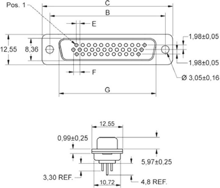 Image du produit Encitech HDD-44-M-T-B-M 2103-0400-03 Connecteur mâle D-SUB 180 ° Nombre de pôles (num) : 44 L