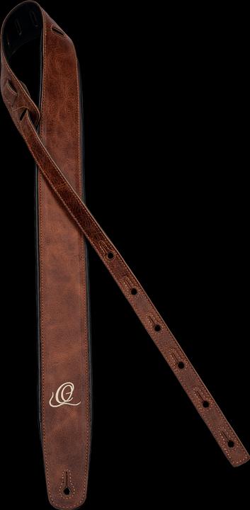 Actual product image Ortega Leather Guitar Strap - Vintage Caramel (Instrument strap)