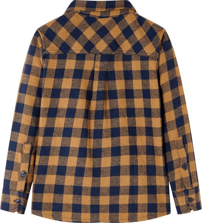 Immagine prodotto VidaXL Camicia da bambino con motivo a quadri cognac e blu 116,Materiale: 80 (116)