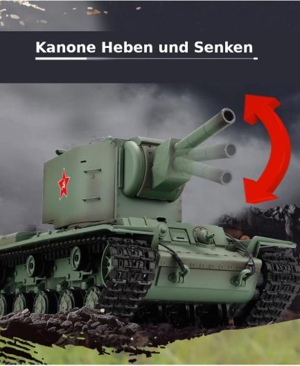 Produktbild Es-toys RC Panzer "Russicher KV-2" Heng Long 1:16 Mit R&S, Metallgetriebe (Stahl) Und Metallketten -2,4Ghz - (RTR Ready-to-Run)