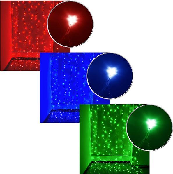 Produktbild Luminea 2er-Set WLAN-LED-Lichtervorhang, 180 LEDs, RGB, App, IP44, 3 x 3 m (3 m)