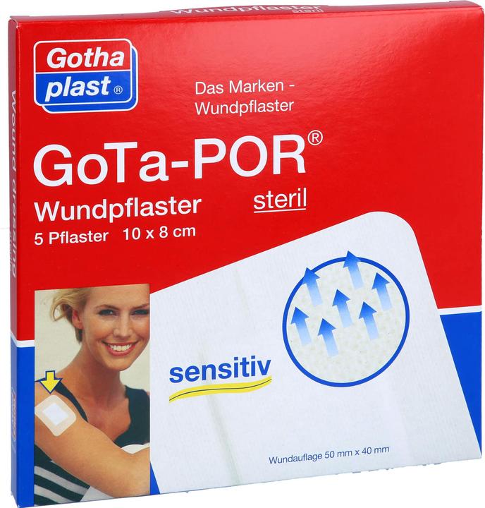 Actual product image Gothaplast GoTa-POR wound plaster sterile 100mmx80mm, 5 pcs PFL (5 x)
