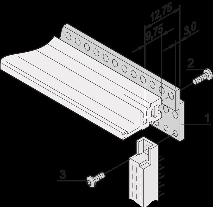 Image du produit Schroff Rail Z pour connecteurs selon EN 60603-2 (DIN 41612) - Rail Z 84T