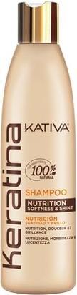 Kativa Keratin Nutrition Shampoo 550ml Wiederherstellung von Weichheit und Glanz ohne Salz, Sulfate und (550 ml, Flüssiges Shampoo)