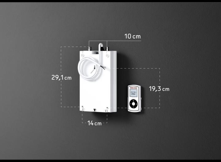 Actual product image Stiebel Eltron DCE 11/13 RC Electronic compact instantaneous water heater with remote control for the kitchen