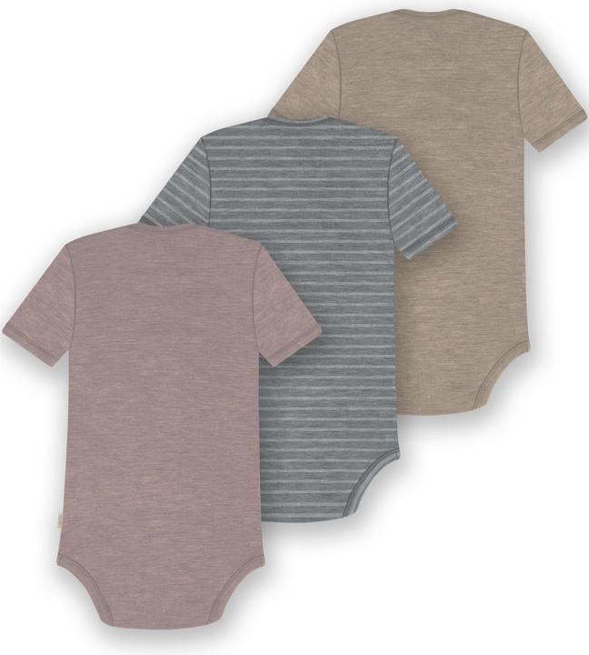 Immagine prodotto Normani Set di 3 body baby in merino a maniche corte "Tauranga" - 9299 (62)