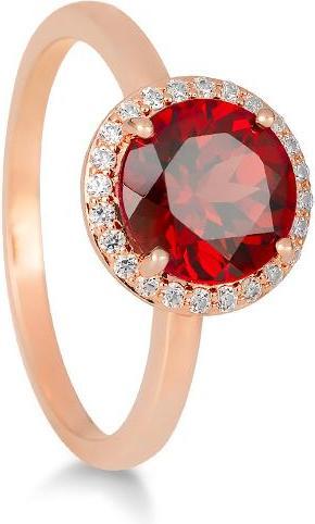 Breuning RING - E.GRANAT/BRILL. 0,156 Ct. H/si (60, 585/14 K Gold)