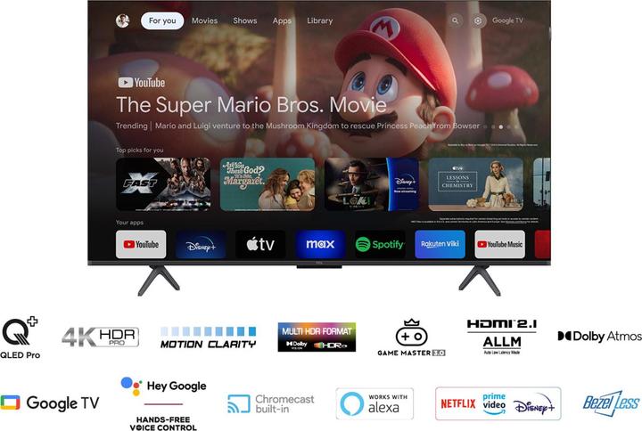 Actual product image TCL 50C69B Ultra HD HDR QLED TV 50 (126 cm) (50", QLED, 4K, 2024)