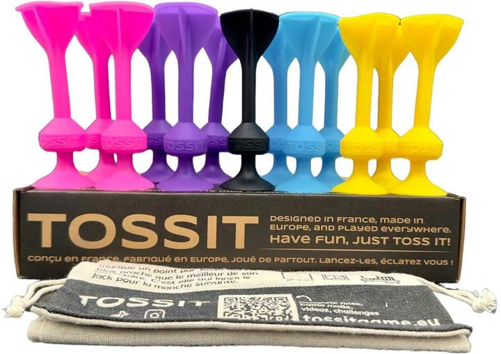 Produktbild Tossit Saugnapf-Darts - Set für 4 Spieler - Pink-Lila-Blau-Gelb (Multilingual)