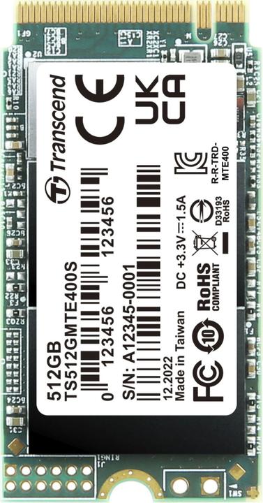 Actual product image Transcend 400S (512 GB, M.2 2242)