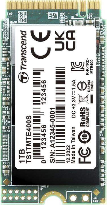 Actual product image Transcend 400S (1000 GB, M.2 2242)