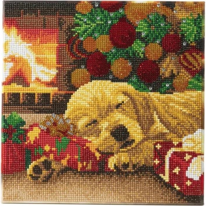 Produktbild Craft Buddy Schlafender Labrador-Welpe, Bild 30x30cm Crystal Art