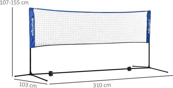 Produktbild Swisshandel24 Badmintonnetz Set Faltbares Tennisnetz, 103/120/155H cm Höhenverstellbar Indoor Outdoor Federballnet