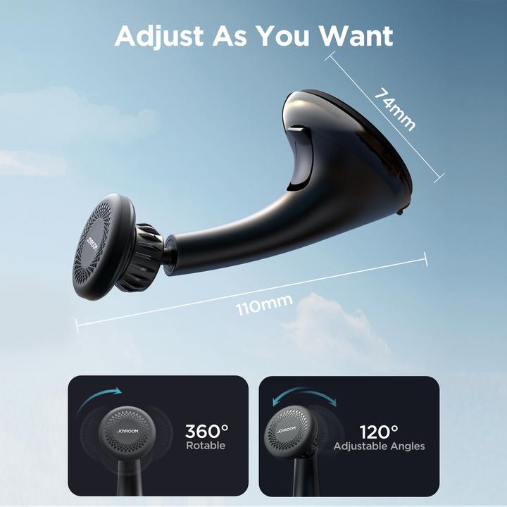 Productafbeelding Joyroom magnetische auto telefoonhouder voor cockpit/dashboard/raam zwart (JR-ZS356)