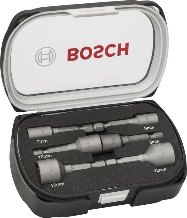 Bosch Professional Zubehör Socket wrench set 6 pieces (13 mm, 6 mm, 7 mm, 8 mm, 10 mm, 12 mm)