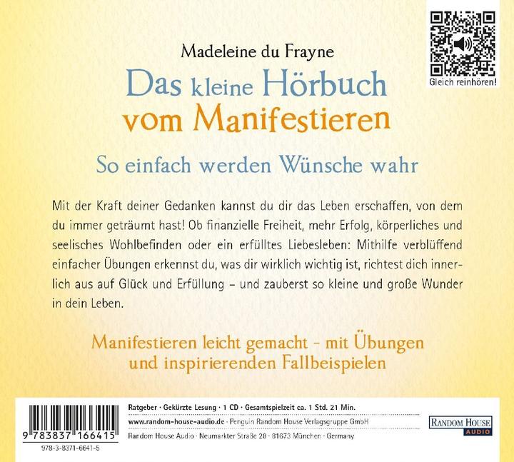 Produktbild Das kleine Hör-Buch vom Manifestieren (Madeleine du Frayne, Deutsch)