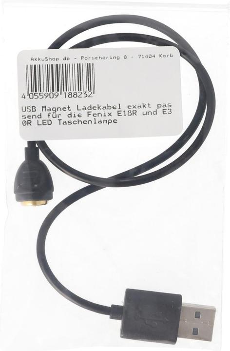 Actual product image AccuCell Charging cable Fenix E18R and E30R LED torch