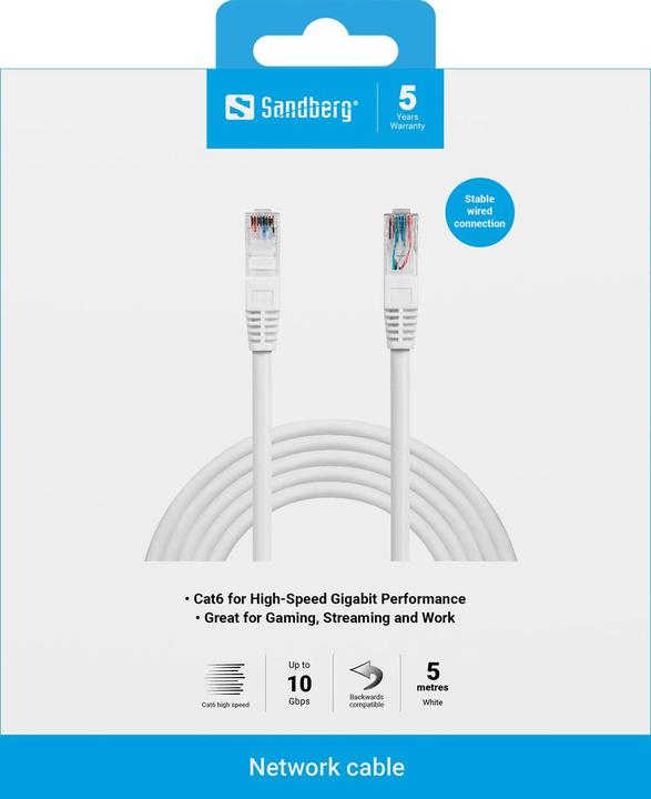 Actual product image Sandberg Ethernet Category 6 UTP (U/UTP, CAT6, 5 m)