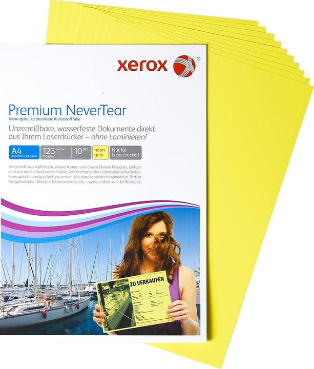Actual product image Xerox Copy film Premium NeverTear DIN A4 123µm Polyester yellow 10 films/pack. (10 x, A4)