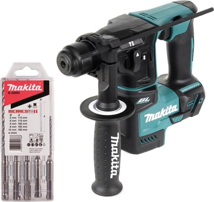 Actual product image Makita DHR 171 Z Cordless hammer drill 18 V 1.2 J SDS plus Brushless + 5-piece drill bit set - without (Rechargeable battery operated)