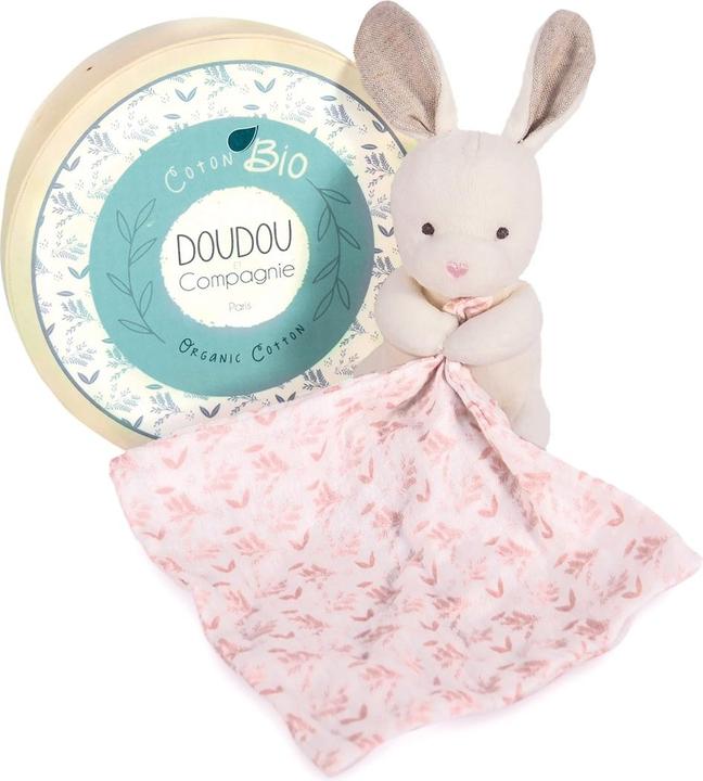 Doudou et Compagnie Bio Hase mit Schmusetuch,rosa 15cm