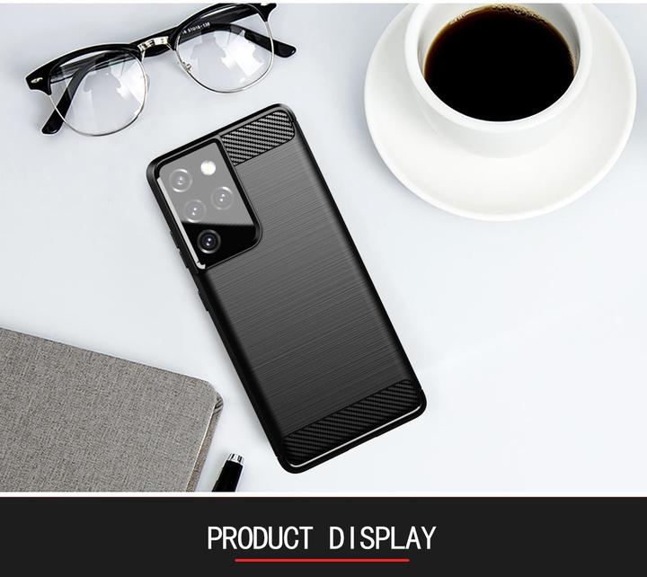 Produktbild Cadorabo TPU Ultra Slim carbon edelstahl Kombi Cover (Samsung Galaxy S21 Ultra)