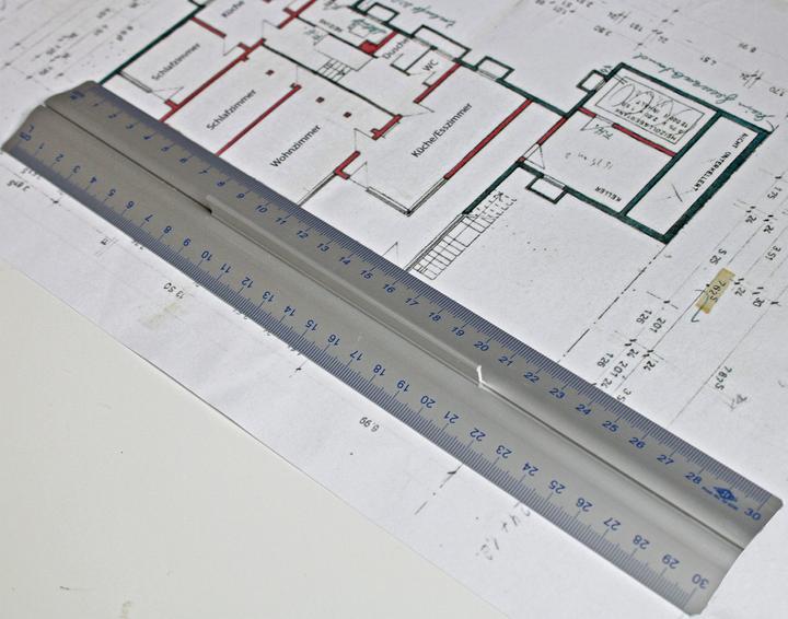 Actual product image Wedo Aluminium ruler with handle (30 cm)