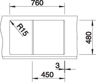 Produktbild Blanco Metra 45 S (Aufsatzspülbecken, 50 cm, 78 cm)