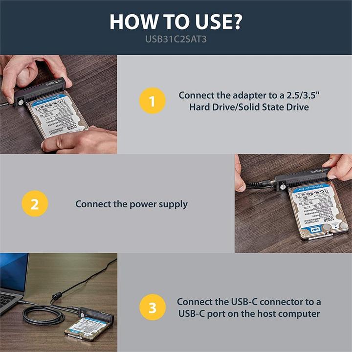 Produktbild StarTech USB31C2SAT3 (USB-C, 1 Ports)