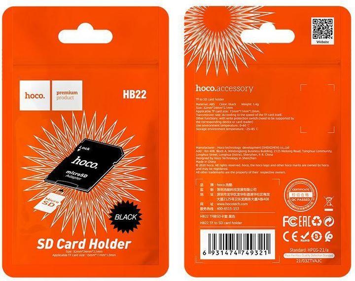 Produktbild Hoco Memory cards adapter TF to SD memory cards HB22