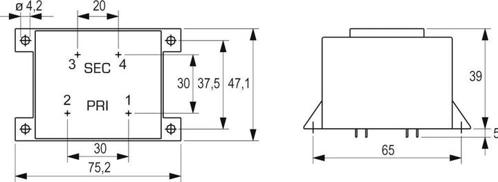 Image du produit Block Transformateur montage CI 16VA 1x24o/p