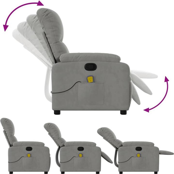 Produktbild VidaXL Massagesessel Hellgrau Mikrofasergewebe,Farbe