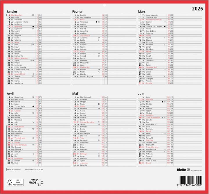 Actual product image Biella Blackboard calendar (32 x 29,7 cm, No binding, French)