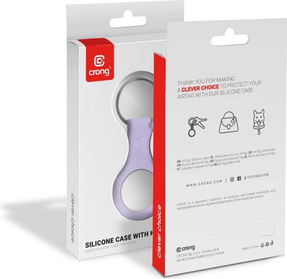 Produktbild Crong Silicone Case with Key Ring – Brelok do Apple AirTag (fioletowy)
