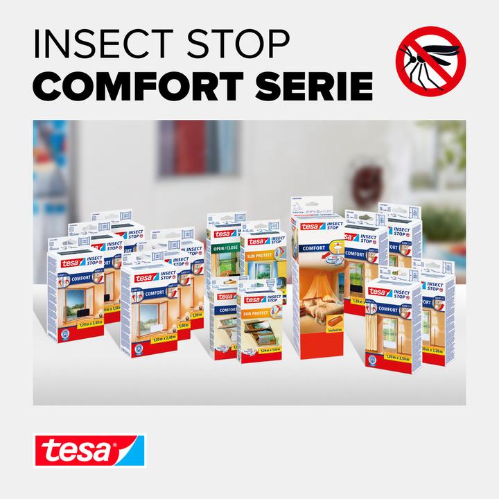 Actual product image tesa Insect screen COMFORT for windows, with Velcro tape, self-adhesive, without drilling (170 x 180 cm)