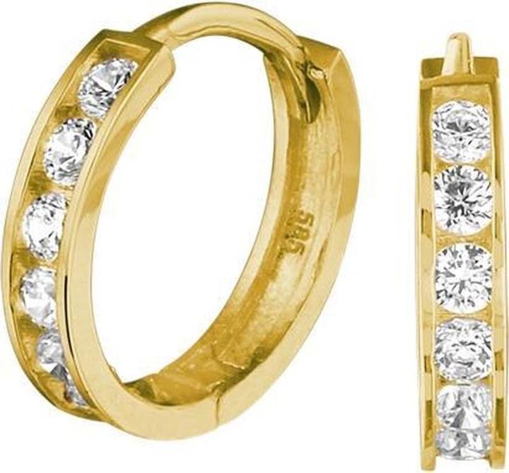 Marie Celeste klemmt Zirkonia - 12,5 mm - Gold