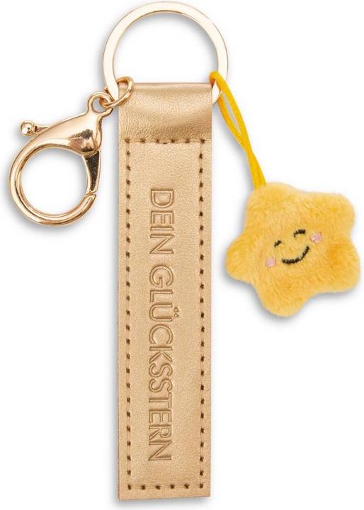 Magni NICI Schlüsselanhänger Dein Glücksstern Kunstlederband mit Stern gold 10cm