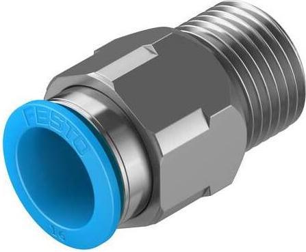 Actual product image Festo QS Series Straight Threaded Adaptor, R 1/2 Male to Push In 16 mm, Threaded-to-Tube Connection Style (Pipe fitting)