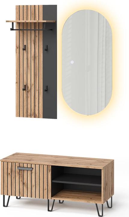 Actual product image Vichy Wardrobe Amber, Oak Wotan, 43 x 110 cm 3 parts