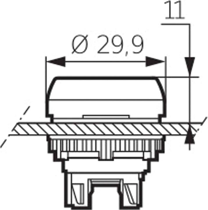Produktbild Baco Befehls- und Meldegeräte, L21CH10, Druckschalter flach, beleuchtbar, rot, 22 mm