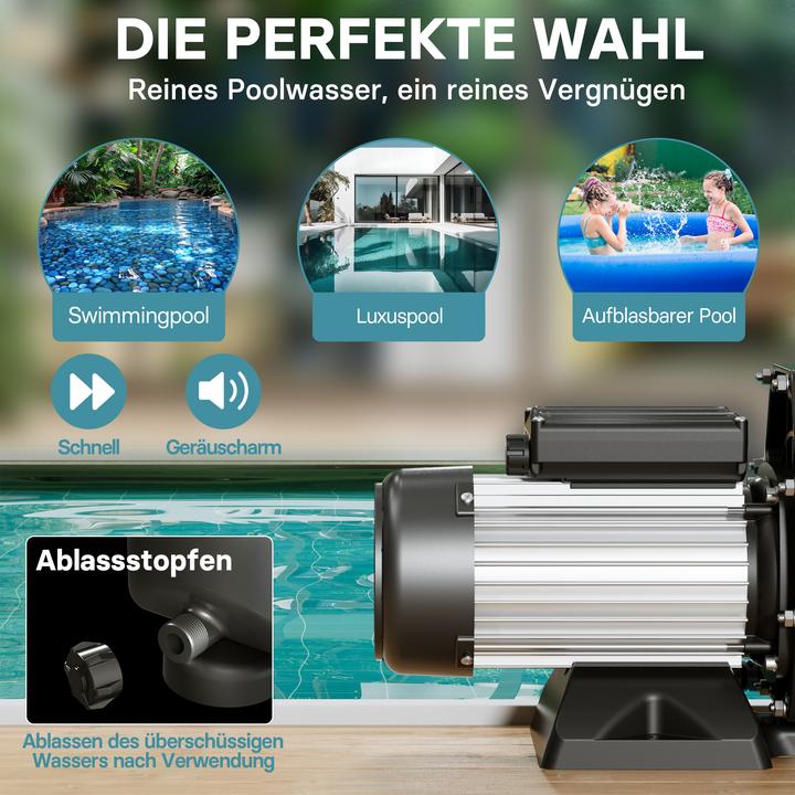 Produktbild Wiltec Poolpumpe 19200 l/h