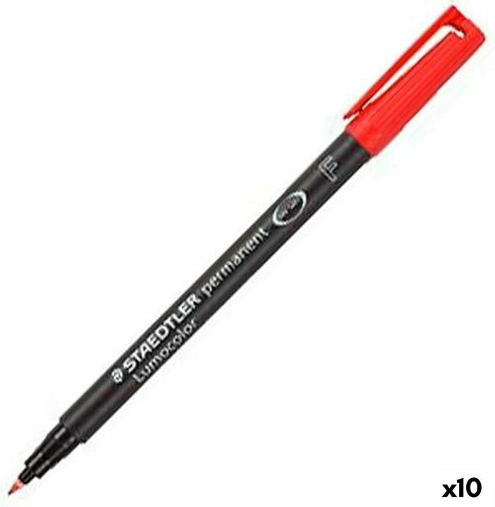Actual product image Staedtler 10 Lumocolor foil pens red 0.6 mm permanent (Red, 0.60 mm, 10 x)