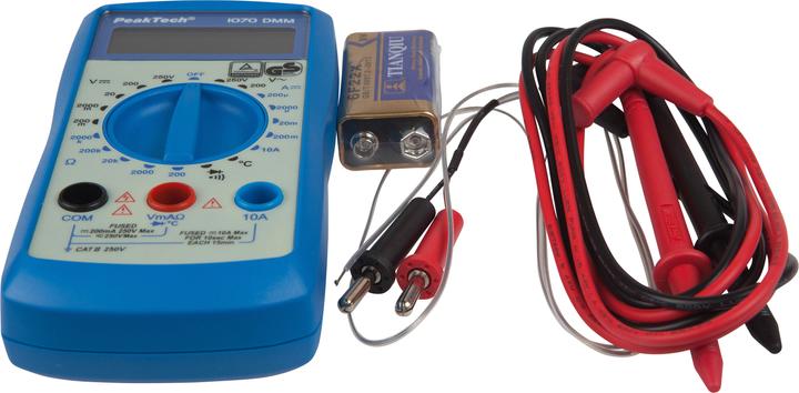 Image du produit Peaktech Multimètre numérique RMS LCD/1999 3½ digits 300 VAC 300 VDC 10 ADC ( 1070) (CAT III 300V)